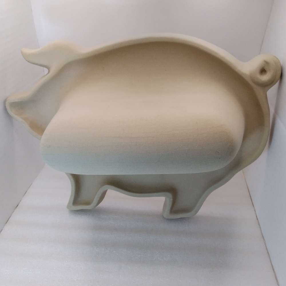 Haeger Natural Stone Microwave BACON COOKER Pig Shaped Piggy for Perfect Bacon - Picture 2 of 10